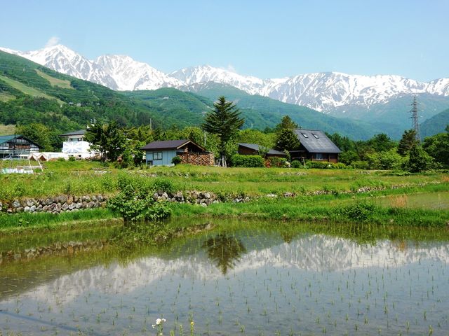 白馬連峰の「水鏡」_白馬岳
