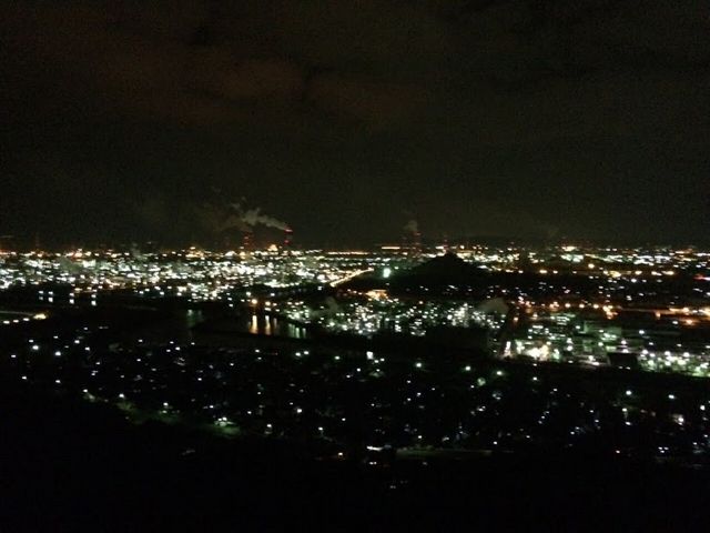 コンビナートの夜景_水島展望台