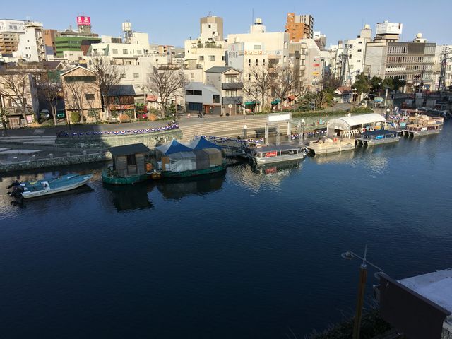 ひょうたん島クルーズの船を上から_ひょうたん島クルーズ
