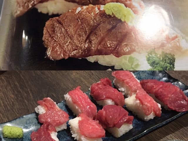 上がメニュー、下が実物_居酒屋 よりどり 川越店