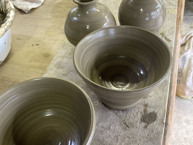 ☆夫婦茶碗に花瓶☆_八戸焼窯元・渡辺陶房