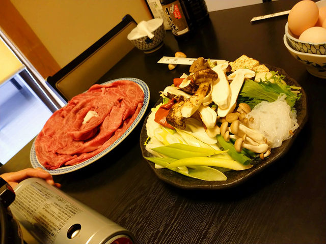 松茸+近江牛のすきやき_魚松