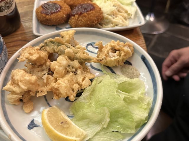 ハモ天、メンチカツ_京極スタンド
