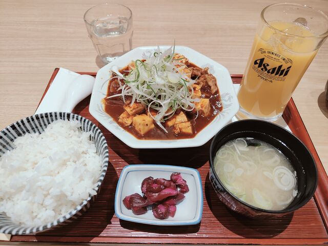 お食事処で食べた麻婆豆腐ランチ。美味しかった!_天然温泉 湯楽部 太田店