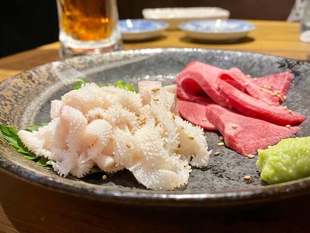 白センマイ、たん刺し_焼肉 肉もん 四条大宮本店