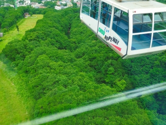 交差するロープウェイ_喜らく