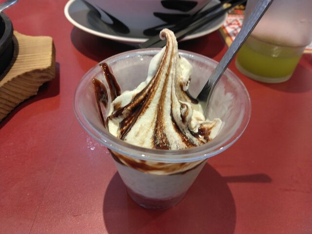 〆にこのチョコレートサンデーを頂きました。_丸源ラーメン 船橋宮本店