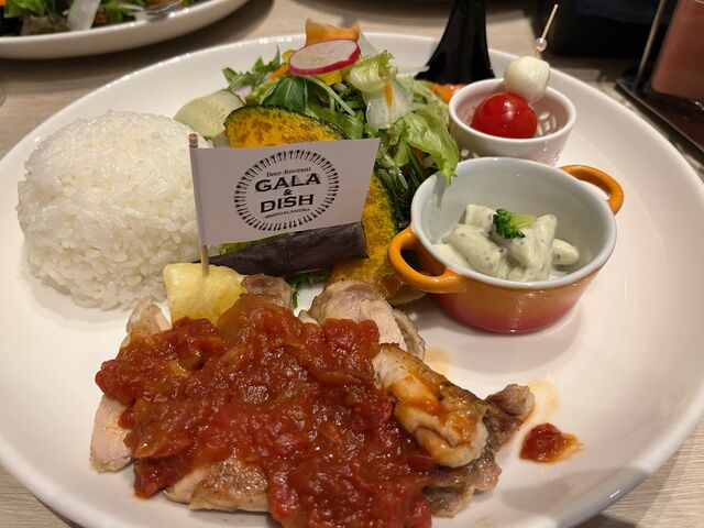 サラダの野菜が新鮮_GALA&DISH べんがら村