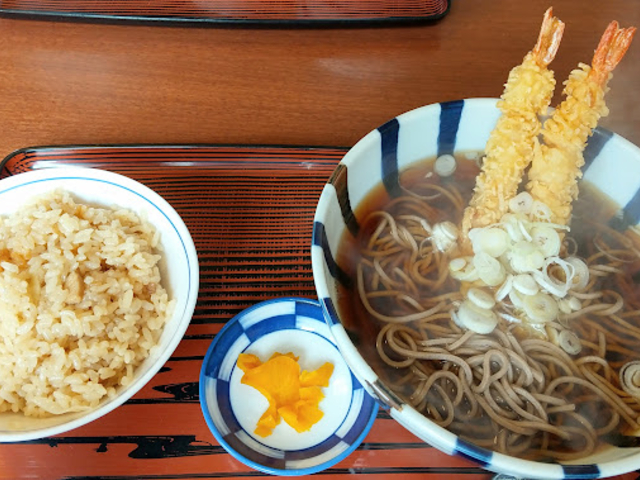 そばセット(えび天)_しらかば茶屋