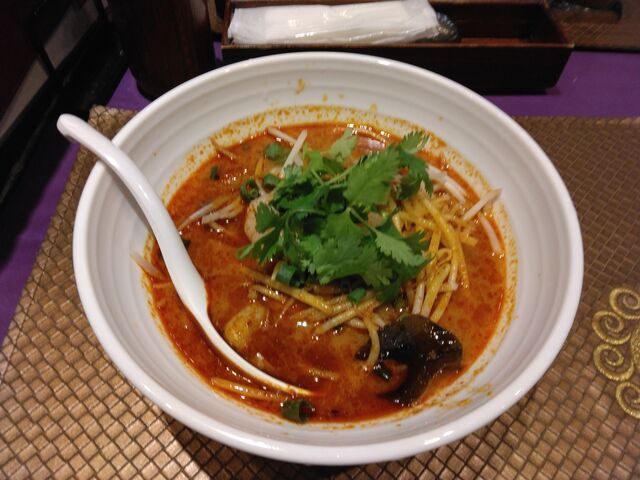 トムヤムラーメンです。さっぱりと食べられました。_アジアンタワン168 カレッタ汐留