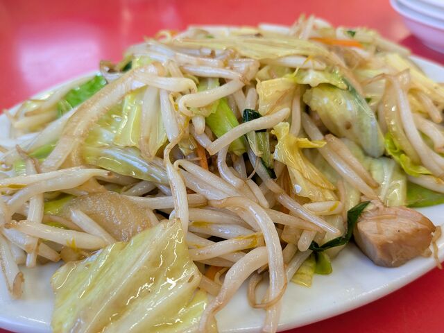 くるまやの野菜炒め。ご飯がススム君。_くるまやラーメン鹿浜店