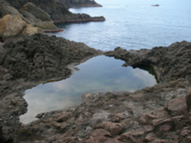 池の島の甌穴