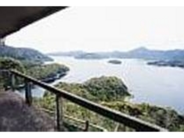渦潮巻く若松瀬戸やリアス式海岸を眺める_龍観山展望台
