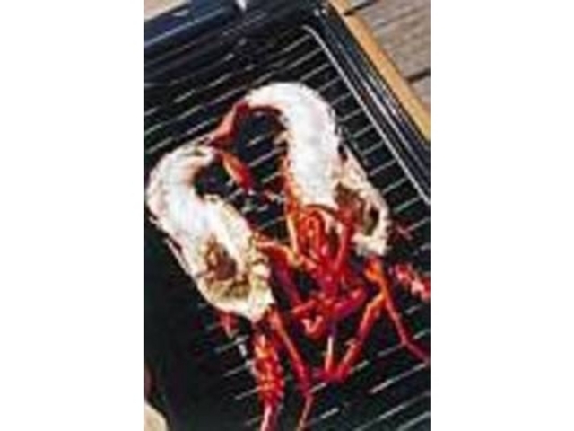あぶり焼きは、周りが焼けたら食べ頃だ_旅館 まるに丸