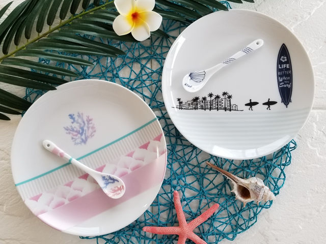 ■19cmプレート(お客様作品)_ポーセラーツサロンmoana