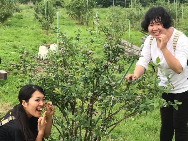 お友達同士で_蒜山高原カルチベート観光ブルーベリー園