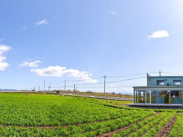 店舗の周辺は一面の農園と広い空。_ココリト大根島