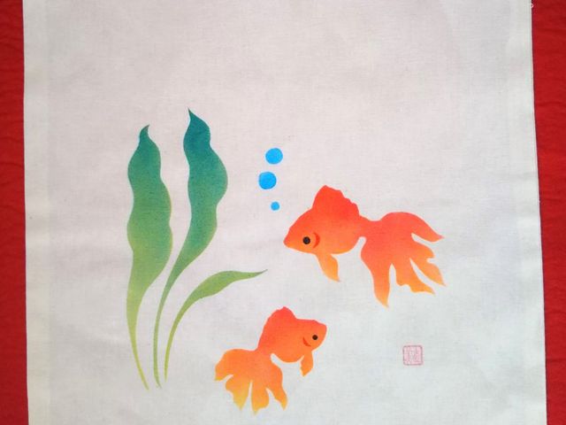 6月、7月は「金魚」を染めます夏休みの宿題にも人気です_染趣庵