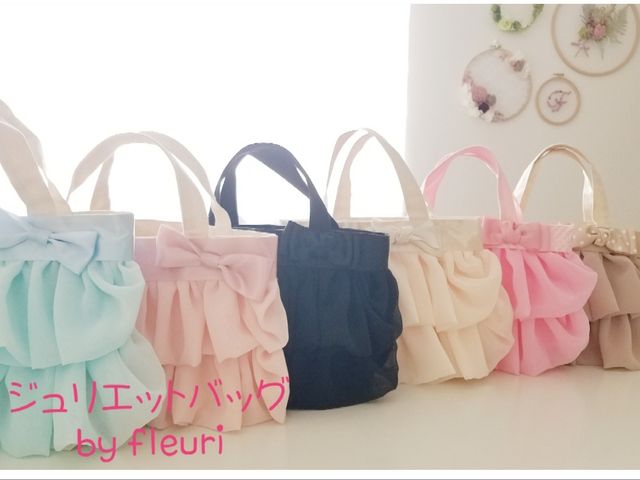 ふわふわのシフォン生地で作るジュリエットバッグ_お花とリボンの教室Fleuri