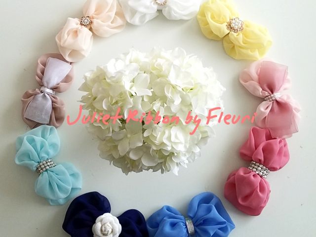 ふわふわのシフォン生地で作るジュリエットリボン_お花とリボンの教室Fleuri