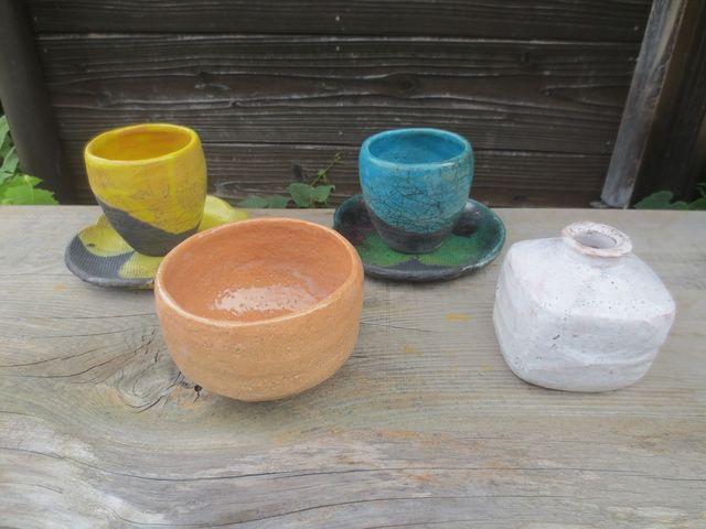 楽焼き作陶体験完成作品_らくやき体験工房