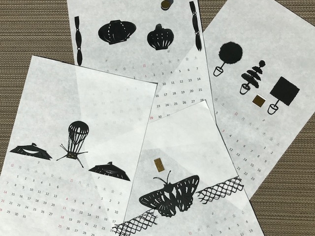 切り絵カレンダー_コラージュ切り絵教室