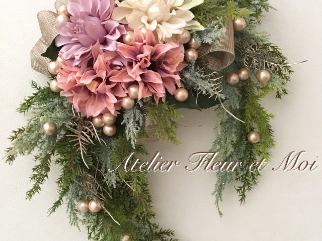 季節のリース&スワッグレッスン_Atelier Fleur et Moi