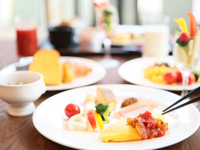 焼きたての玉子料理が食べられる朝食も大変好評です♪お気軽にお越しください。_ホテル メルパルク熊本