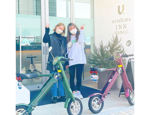 女の子も尾道を電気バイクでお洒落観光♪_ONOMICHILL(自転車ではない電気バイクレンタル)