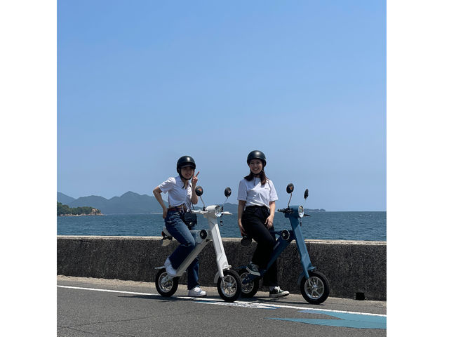 向島の海岸を電気バイクで駆け出そう♪_ONOMICHILL(自転車ではない電気バイクレンタル)