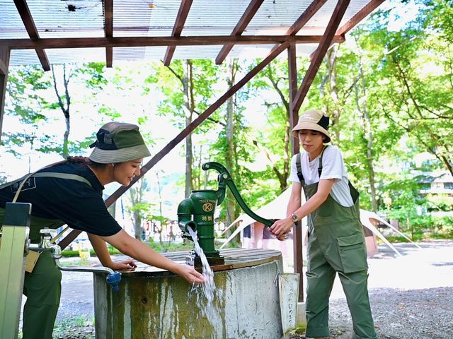 林間区画内 井戸_秩父定峰清流キャンプ場