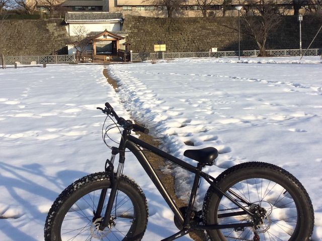 山里口御門方面。_福井城址雪中ファットバイクツアー