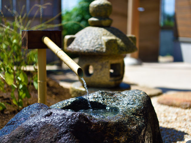 庭のつくばい_川越わかば茶道教室