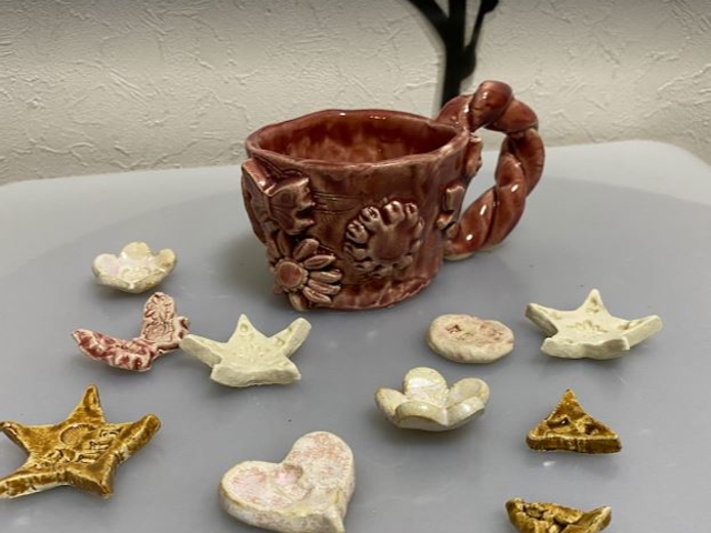 自由陶芸で作ったマグカップ_柿陶芸・アート教室