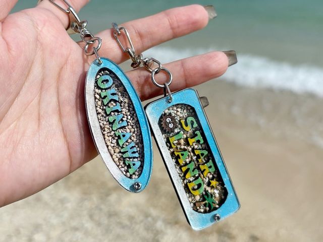 沖縄の思い出にお揃い作りました***_万座毛体験工房