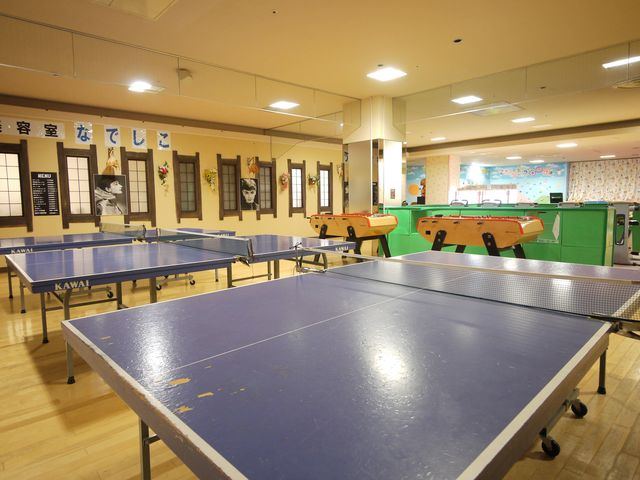 1Fのゲームコーナーでは卓球・ビリヤード・スロット・UFOキャッチャーなどがございます_富嶽温泉 花の湯