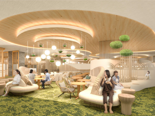 センターラウンジ_うめきた温泉 蓮 Wellbeing Park