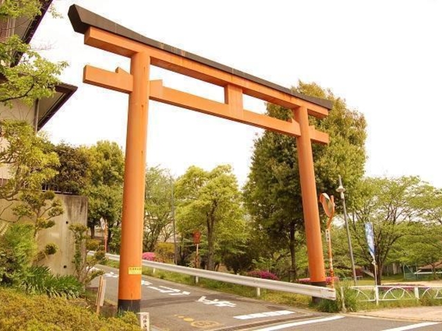 参道入り口の鳥居_明神山