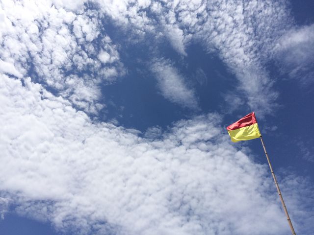 旗が目印に!_吉佐美大浜海水浴場