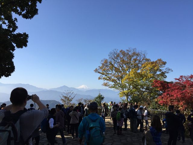 ちょっとだけ富士山が見えた_高尾山ケーブルカー・二人乗り観光リフト