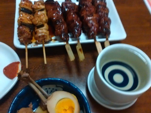 やきとり、お通し_串焼処すぎや