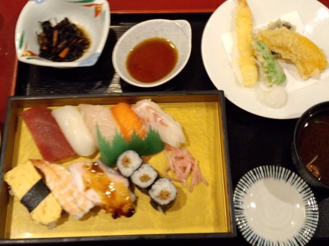 にぎり天ぷら定食_酒遊 赤のれん 天王寺店