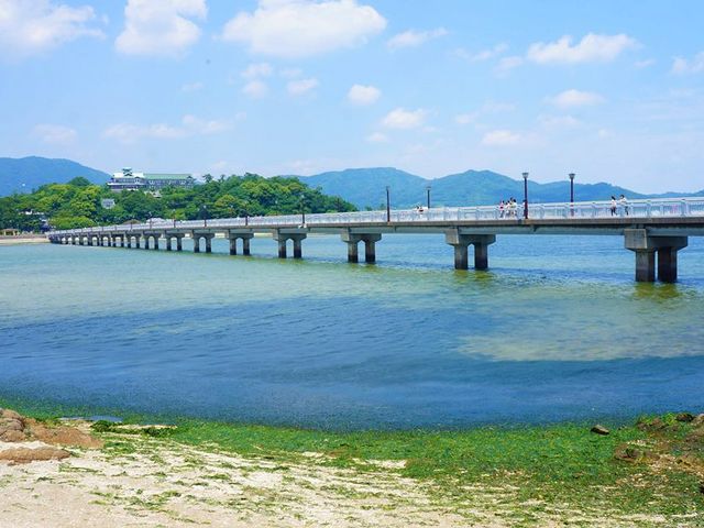 引き潮の時は少し浜が出て遊べる_竹島
