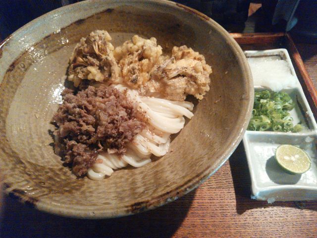 肉まいたけ生じょうゆ_踊るうどん梅田店