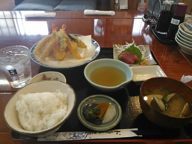 天ぷら定食1200円_ひで丸