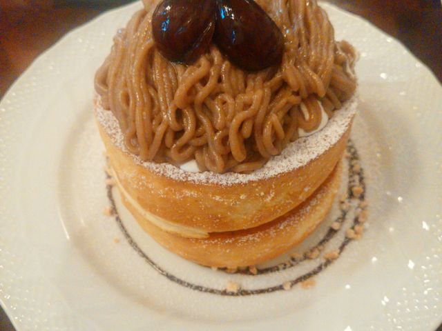 栗のスフレパンケーキ_星乃珈琲店 尼崎店