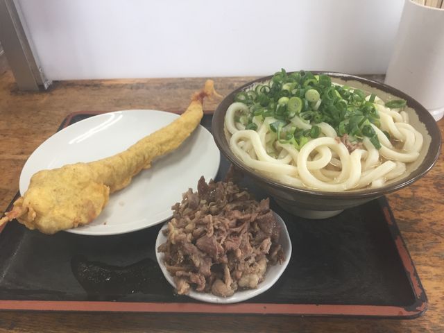 肉うどんとゲソ天_一屋