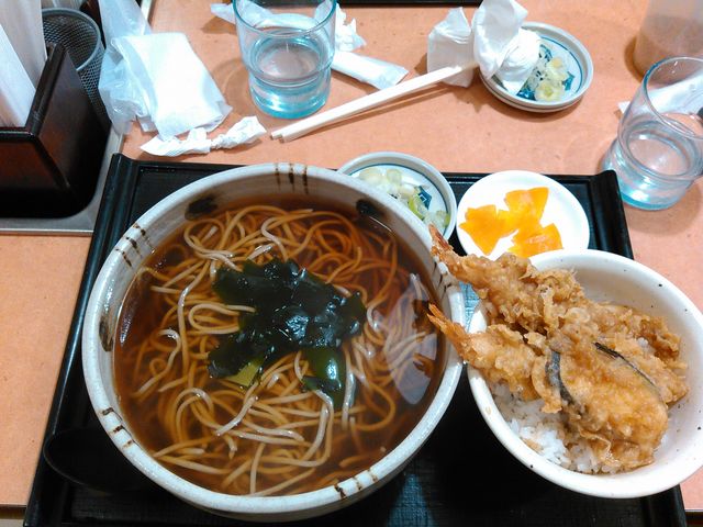 天丼とそばセット650円_そば元本舗那珂店