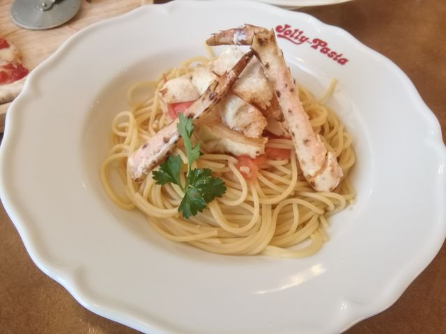 蟹の入ったパスタ_ジョリーパスタ芦屋店