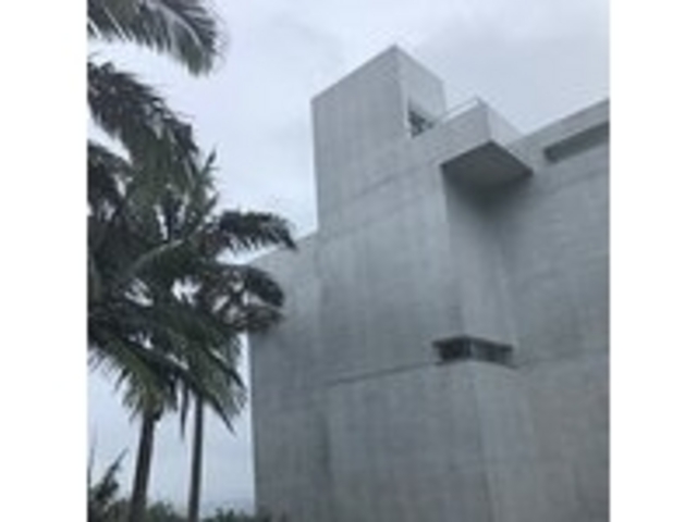 真っ白な建物がヤシの林に映える_サタケ八重山ヤシ記念館